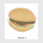 Juicy Hamburger Drawing Art Sticker (Vel)