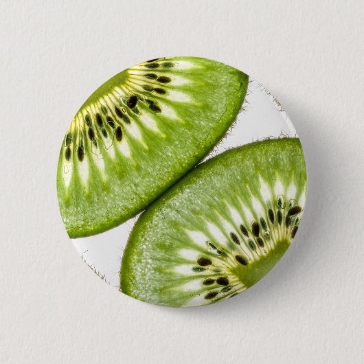 Juicy kiwi snijwanden ronde button 5,7 cm (Voorkant)