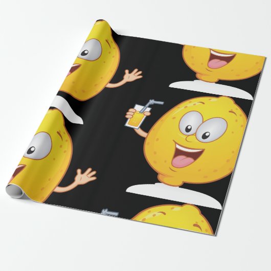Juicy Lemon Drink Cadeaupapier (Uitgerold)