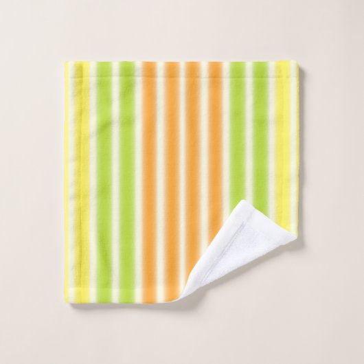Juicy Lemon Limoen en Oranje citrusvruchtenstripes Bad Handdoek (Wasdoekje)