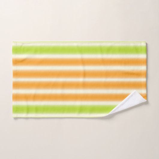 Juicy Lemon Limoen en Oranje citrusvruchtenstripes Bad Handdoek (Handdoek)
