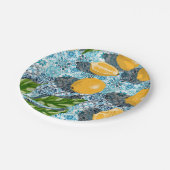 Juicy Lemons over Blue Moroccan Papieren Bordje (Gekanteld)