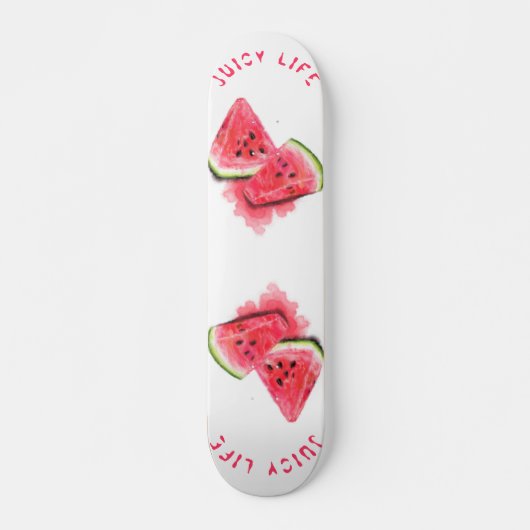 Juicy Life Watermelon Skateboard Gift - Jouw tekst (Voorkant)