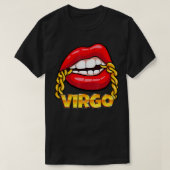 Juicy Lips Gold Chain Virgo Zodiac Sign T-shirt (Design voorkant)
