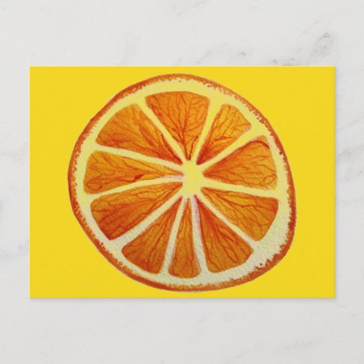 Juicy Oranje citrus waterverf fruit pop kunst Briefkaart (Voorkant)