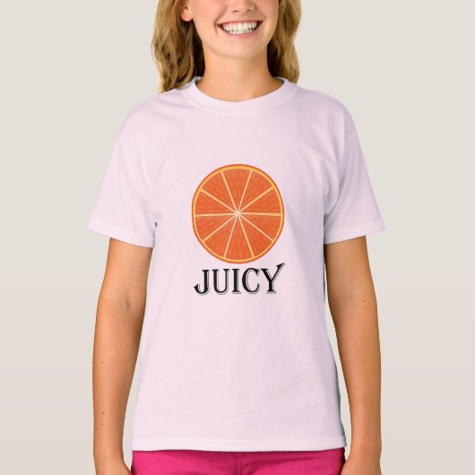 Juicy Oranje - Girls' Basic T-Shirt (Voorkant)