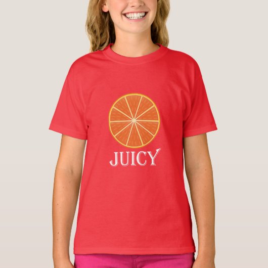 Juicy Oranje - Girls' Basic T-Shirt (Voorkant)