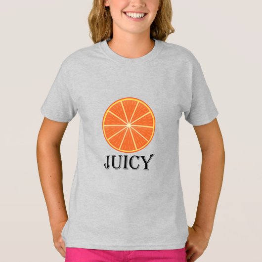 Juicy Oranje - Girls' Basic T-Shirt (Voorkant)