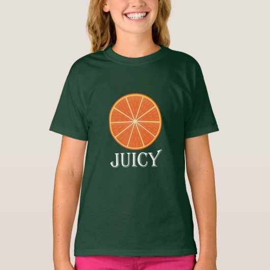 Juicy Oranje - Girls' Basic T-Shirt (Voorkant)