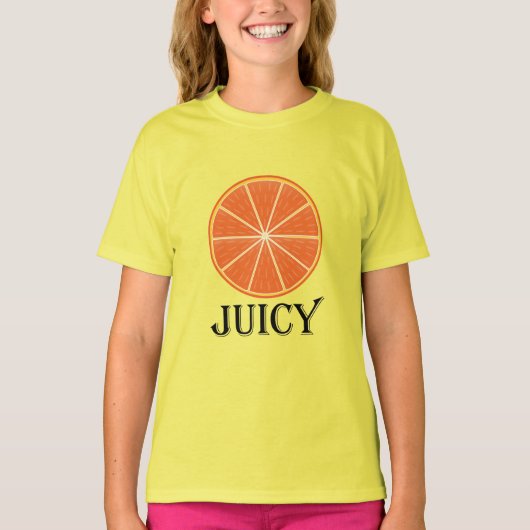 Juicy Oranje - Girls' Basic T-Shirt (Voorkant)