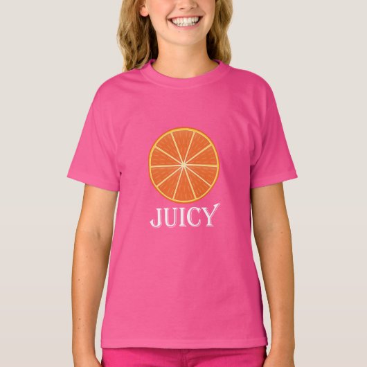 Juicy Oranje - Girls' Basic T-Shirt (Voorkant)