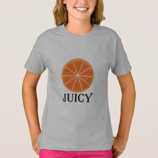 Juicy Oranje - Girls' Basic T-Shirt (Voorkant)