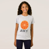 Juicy Oranje - Girls' Fine Jersey T-Shirt (Voorkant volledig)
