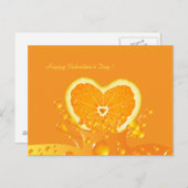 Juicy Oranje Hart Valentijnsdag Briefkaart (Voorkant / Achterkant)