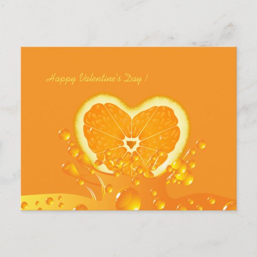 Juicy Oranje Hart Valentijnsdag Briefkaart (Voorkant)
