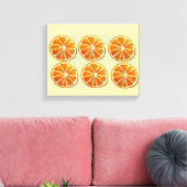 Juicy oranje segment waterverf patroon pop kunst canvas afdruk (Insitu (Woonkamer))