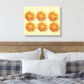 Juicy oranje segment waterverf patroon pop kunst canvas afdruk (Insitu (Slaapkamer))