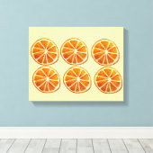 Juicy oranje segment waterverf patroon pop kunst canvas afdruk (Insitu (Houten vloer))