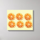 Juicy oranje segment waterverf patroon pop kunst canvas afdruk (Voorkant)