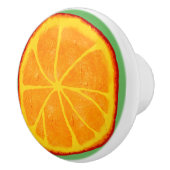 Juicy Oranje Slice Custom Ceramic Knob. Keramische Knop (Rechts)