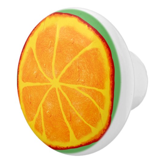 Juicy Oranje Slice Custom Ceramic Knob. Keramische Knop (Rechts)