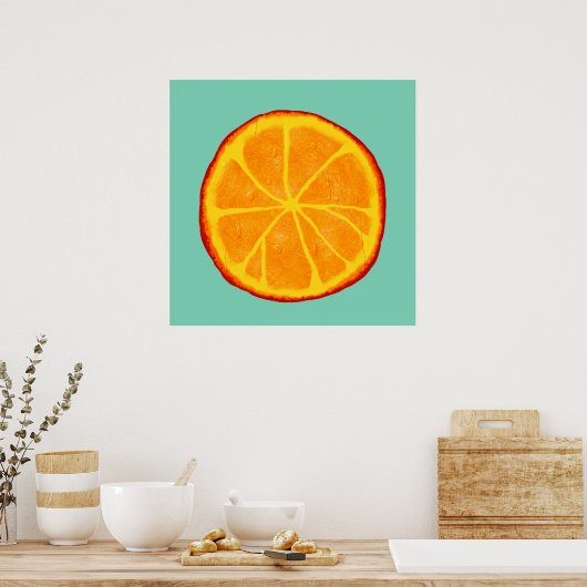 Juicy Oranje Slice Custom Poster (Keuken)