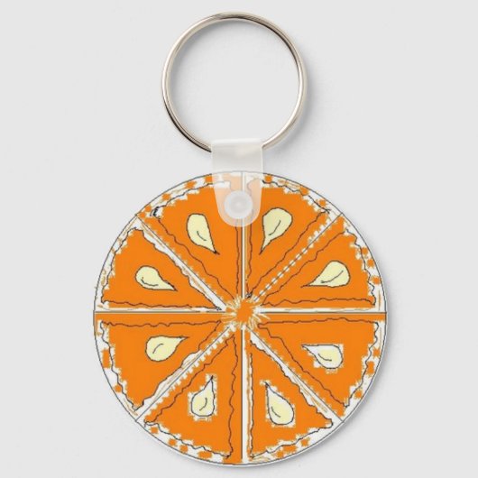 Juicy Oranje Slice Sleutelhanger (Voorkant)