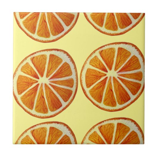 Juicy oranje slice waterverf art. pop art. tegeltje (Voorkant)