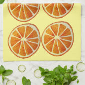Juicy oranje slice waterverf art. pop art. theedoek (Gevouwen)