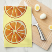 Juicy oranje slice waterverf art. pop art. theedoek (Quarter Fold)