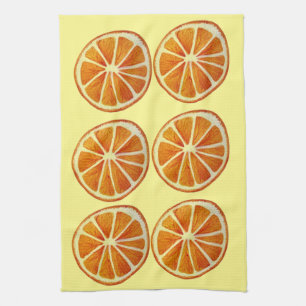 Juicy oranje slice waterverf art. pop art. theedoek