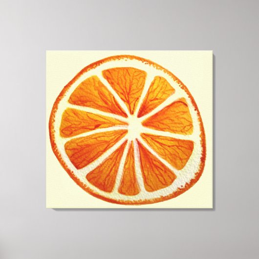 Juicy oranje slice waterverf art pop canvas afdruk (Voorkant)