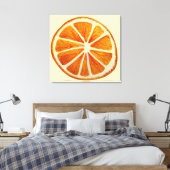 Juicy oranje slice waterverf art pop canvas afdruk (Insitu (Slaapkamer))
