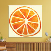 Juicy oranje slice waterverf art pop canvas afdruk (Insitu (Woonkamer))