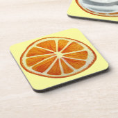 Juicy Oranje waterverf fruit pop Bier Onderzetter (Linkerzijde)