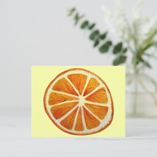 Juicy Oranje waterverf fruit pop Briefkaart (Staand voorkant)