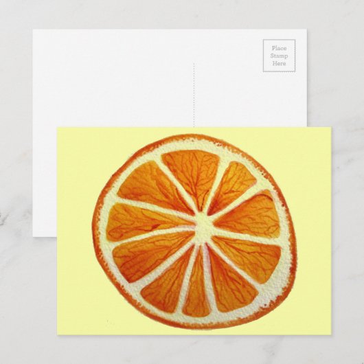 Juicy Oranje waterverf fruit pop Briefkaart (Voorkant / Achterkant)