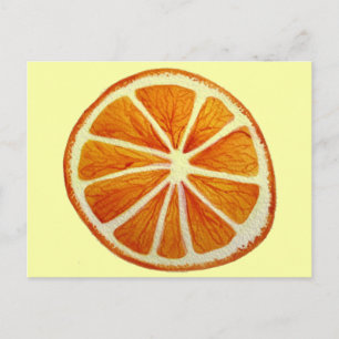 Juicy Oranje waterverf fruit pop Briefkaart