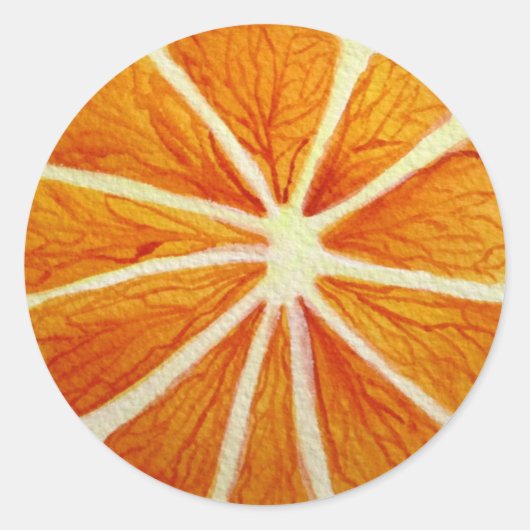 Juicy Oranje waterverf fruit pop Ronde Sticker (Voorkant)