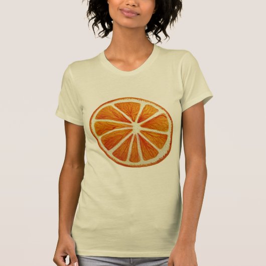 Juicy Oranje waterverf fruit pop T-shirt (Voorkant)