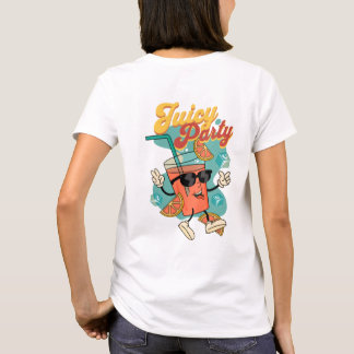 Juicy Party Vibes – Retro Cartoon Drink Mascot T-s T-shirt