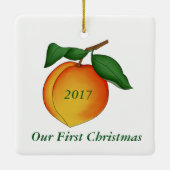 Juicy Peach kerstversiering Keramisch Ornament (Achterkant)