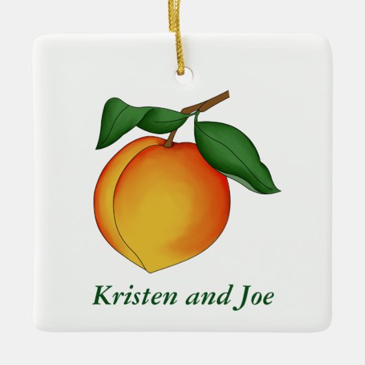 Juicy Peach kerstversiering Keramisch Ornament (Voorkant)