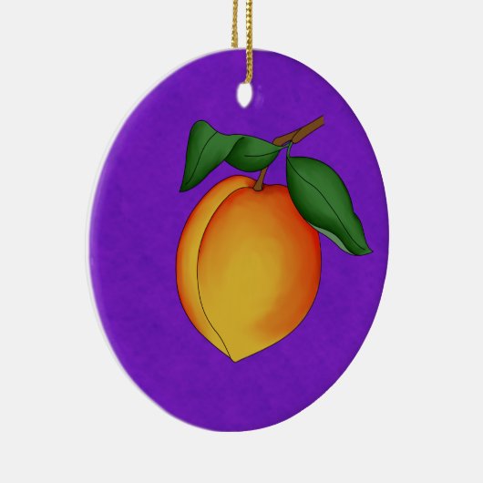 Juicy Peach & Paars Background Ornament (Rechts)