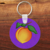 Juicy Peach & Paarse Background Sleutelhanger (Voorkant)