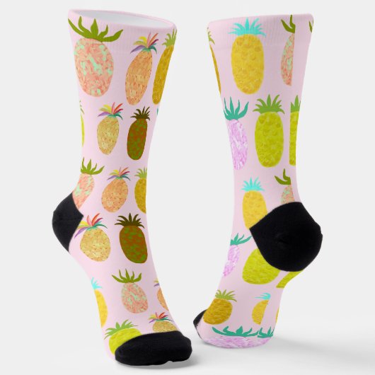 Juicy Pineapple Bubblegum Pattern Sokken (Gebogen)