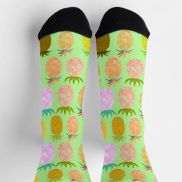 Juicy Pineapple Lime Pattern Sokken