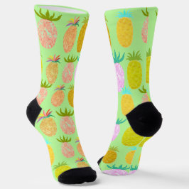 Juicy Pineapple Lime Pattern Sokken