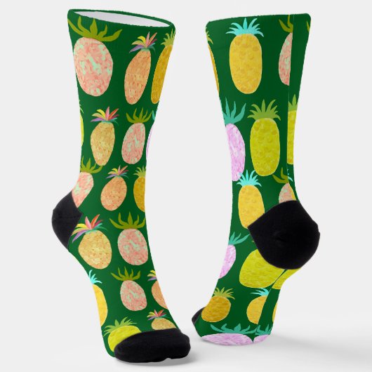 Juicy Pineapple Pattern Sokken (Gebogen)