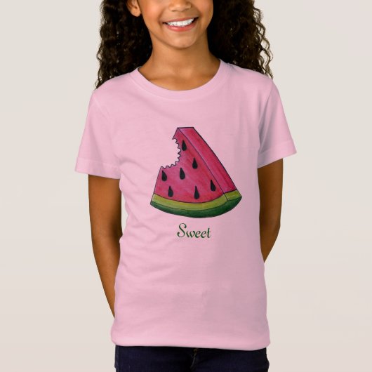 Juicy Pink Sweet Watermelon Slice Fruitfruit T-shirt (Voorkant)